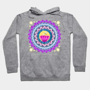 Dragonfly and Lotus Moon Mandala Hoodie